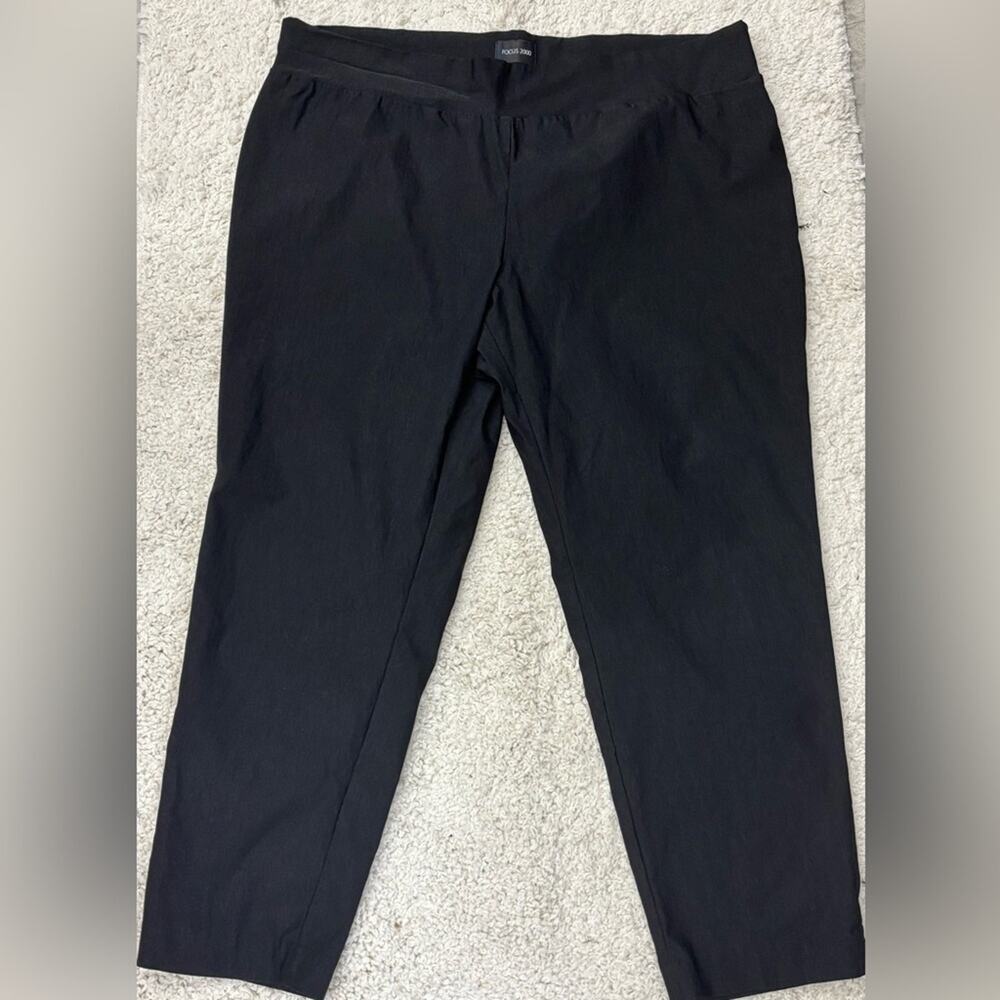 Focus 2000 Black Straight Leg Pants 24W Plus Stretch Career Work Slacks NEW NWT
